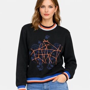Ostwald Helgason Graphic Sweatshirt Black Bird Print Size US 4 / Small